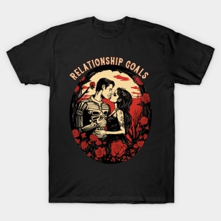 Halloween relationship goals Goth Theme Gothic Skull Emo T-Shirt